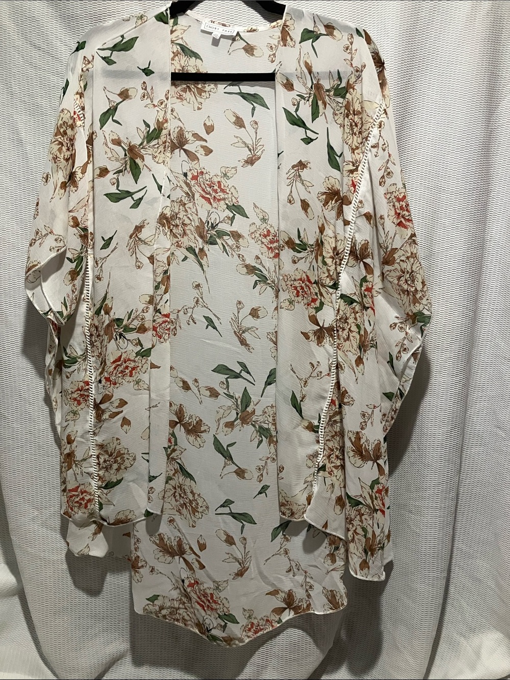 Emory Park Floral Top in White, Green, Tan - Picture 1 of 10
